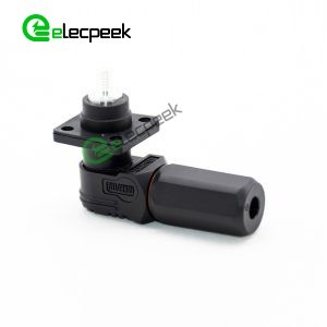 Energy Battery Storage Connector Surlok Plug Male Right Angle 120A 8mm 25mm² IP67 Black