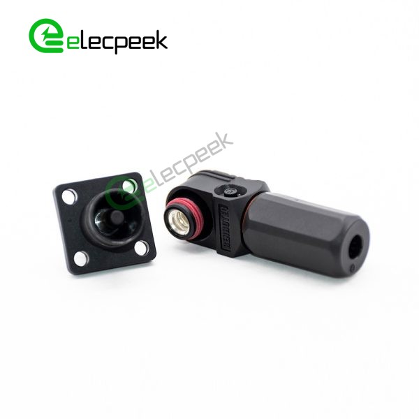 Energy Battery Storage Connector Surlok Plug Male Right Angle 120A 8mm 25mm² IP67 Black