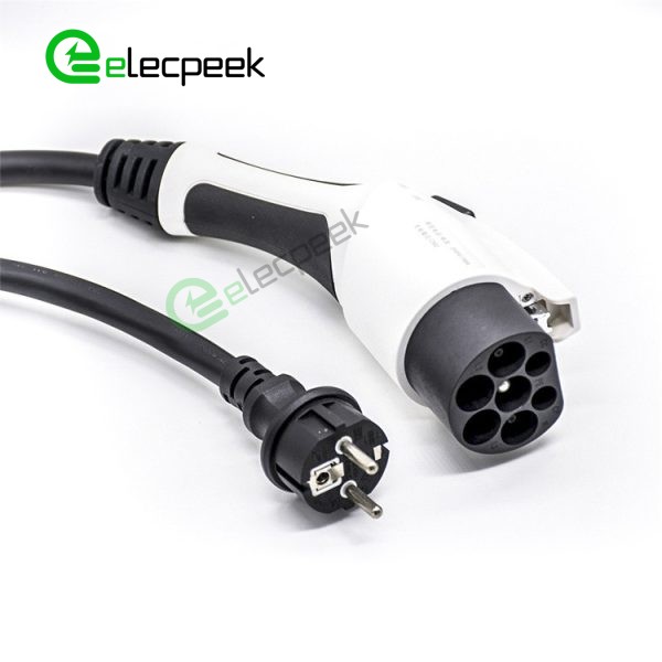 GB Standards AC Charging Connector Plug 16A 250V Single Phase EV Charger Mode 2 with 5 Meters Cable