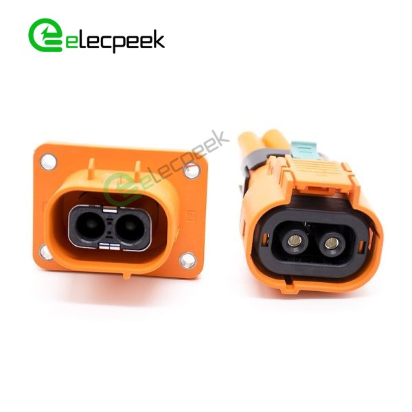 High Voltage Connector 2 Pin Straight Plastic Socket 3.6mm 50A For Cable 0.1M