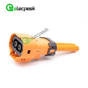 HVSL Connector Straight 3.6mm 50A 2 Pin Plastic Orange Plug with Cable 0.1m