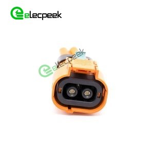 HVSL Connector Straight 3.6mm 50A 2 Pin Plastic Orange Plug with Cable 0.1m