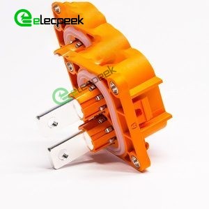 HVIL Connector 2pin 8mm 200A Receptacle Metal Orange W/busbar M8 thread hole