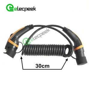 IEC 62196-2 AC Charging Plug 32A 415V Single Phase EV Charger Mode 3 with 5 Meters Spring Cable