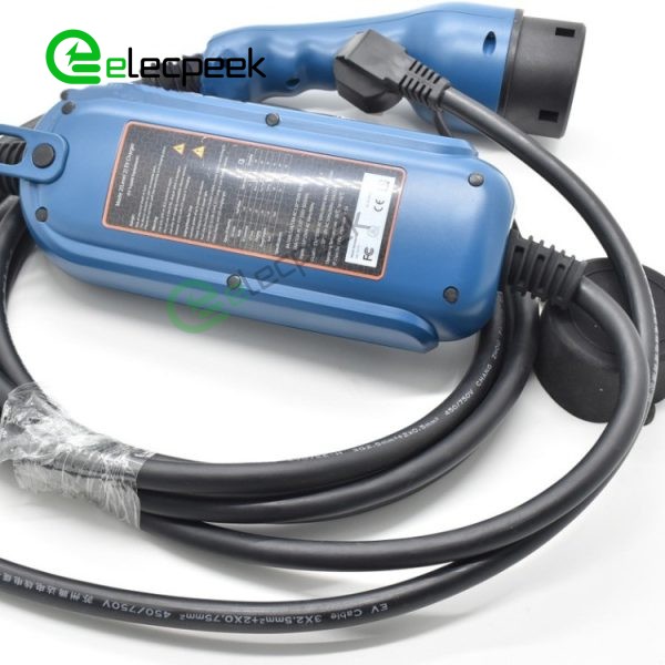 IEC 62196-2 AC Charging Plug 16A 250V Three Phase EV Charger Mode 2 with 5 Meters Cable