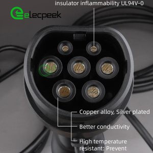 IEC 62196 Type 2 AC 16A 250V Plug Three Phase Connector to CEE EV Charger Mode 2 with 5 Meters Cable