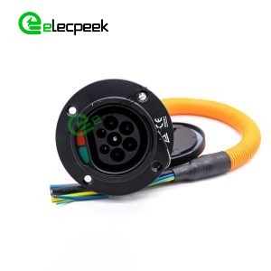 IEC 62196 Type 2 AC Charging Socket 16A 250V Three Phase EV Quick Charger with 0.5 Meters Cable