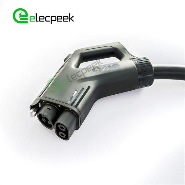 CCS COMBO1 125A 600V Charging Plug Connector Single Phase EV Quick Charger with 5 Meters Cable